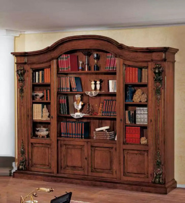 Brown classic office furniture solid wood desk bookcase cabinets