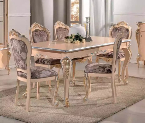 Dining room furniture dining table display cabinet dresser 4x chairs dining set 7-piece suite