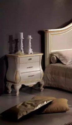 Bedroom set: bed, 2x nightstands, wardrobe, dresser, mirror