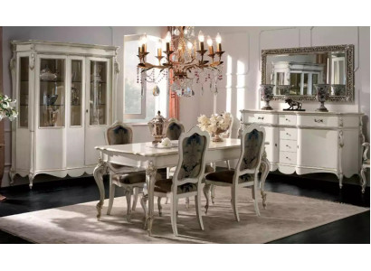 Classic dining table set with 4 chairs, dining room group, table seating group, 8-piece set.
