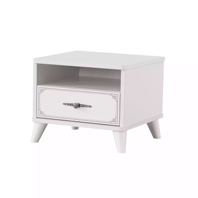 Bedside table nightstand bedroom wood white children's bedside table luxury