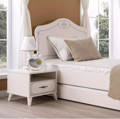 Bedside table nightstand bedroom wood white children's bedside table luxury