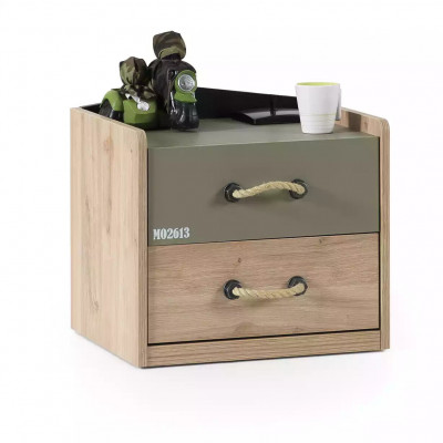 Nightstand bedside table bedroom wood brown children's nightstand green