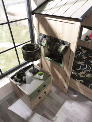 Nightstand bedside table bedroom wood brown children's nightstand green