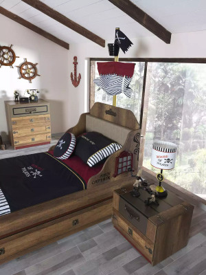 Nightstand Children's Room Bedside Table Wood Brown Children's Nightstand Luxury