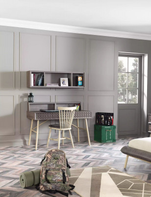 Computer desk, writing desk, wooden table, office table, gray children's table, luxury.