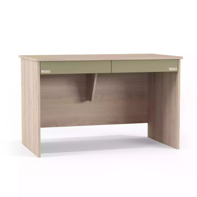 Desk set wooden table bookshelf green children's room