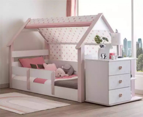 Children's bed bed bed frame children's room wood white beds children's furniture