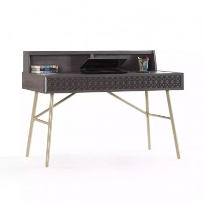 Desk Bookshelf Computer Desk Shelf Gray Wood Children's Set 2-piece