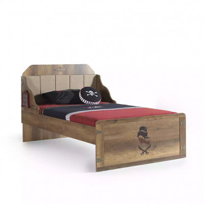 Bed frame functional bed extendable pirate brown wood children's bed bed