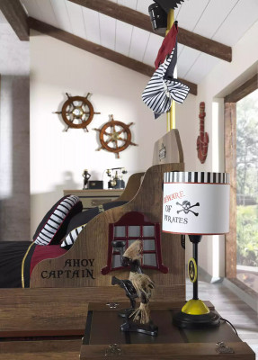 Bed frame functional bed extendable pirate brown wood children's bed bed