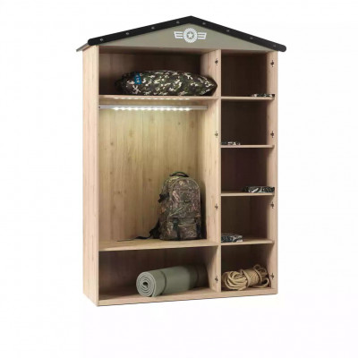 Wardrobe Wooden Cabinet Luxury Wardrobe Furniture Wood 3-Door 0Design Green