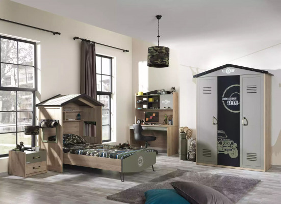 Wardrobe Wooden Cabinet Luxury Wardrobe Furniture Wood 3-Door 0Design Green