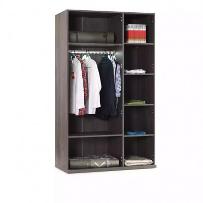 Wooden cabinet luxury wardrobe cabinet furniture wood gray 3-door design