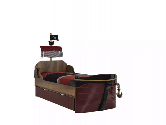 Functional bed pirate beds children's bed bed wood youth bed brown pirates