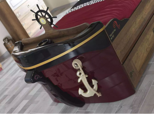 Functional bed pirate beds children's bed bed wood youth bed brown pirates