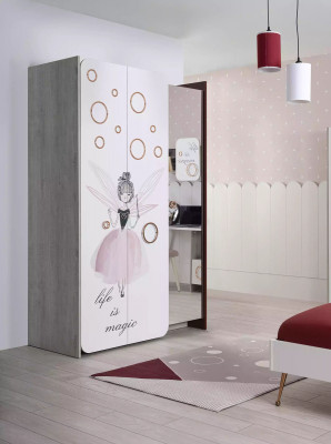 White children's room wardrobe girl wardrobe luxury wood cabinets