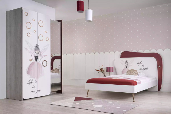 White children's room wardrobe girl wardrobe luxury wood cabinets