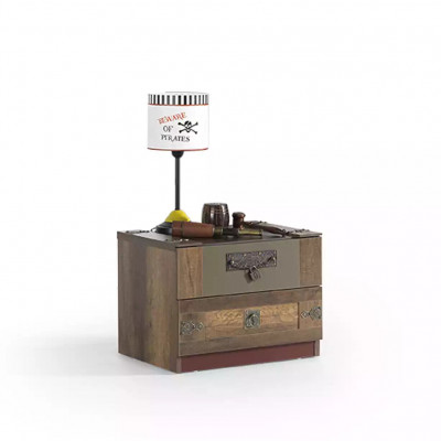 Pirate functional bed children's bed brown wood set nightstand beds bed