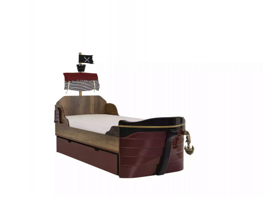 Pirate functional bed children's bed brown wood set nightstand beds bed