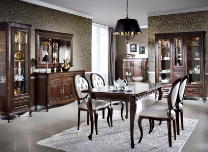 9-piece dining room set suite table dresser mirror display cabinet cupboard