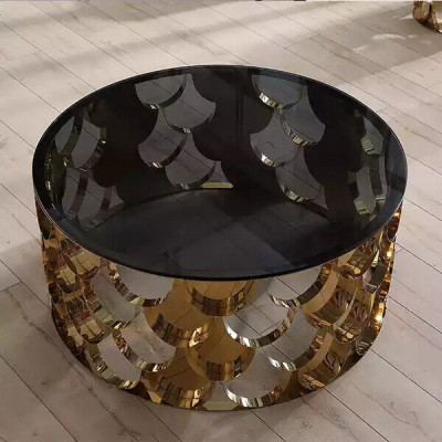 Black coffee table living room table designer stainless steel table gold table