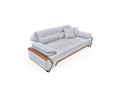 Designer white sofa, luxury living room couch, padded 3-seater new triple-seater