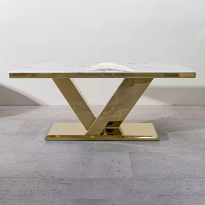 Dining room furniture designer dining table stainless steel table gold modern tables