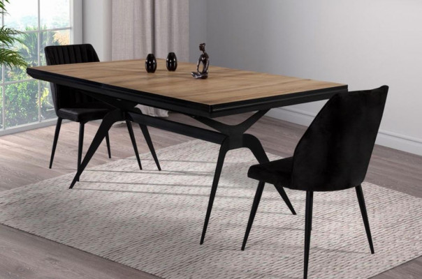 Luxury dining table, extendable design kitchen table, wood brown table