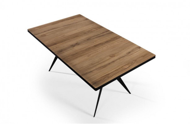 Luxury dining table, extendable design kitchen table, wood brown table