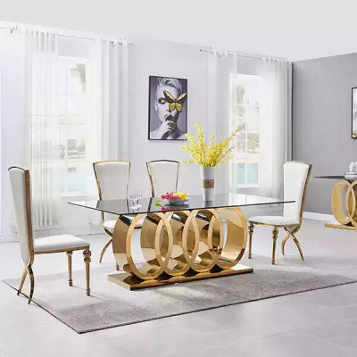 Modern dining table stainless steel table dining room tables designer furniture tables