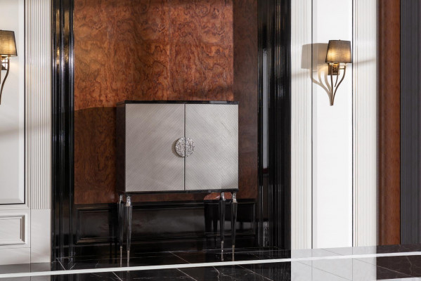 Bar cabinet cupboard bar wooden cabinet gray wood living room drinks luxury