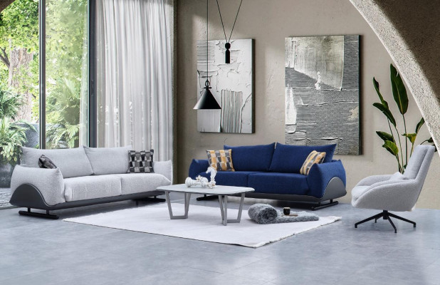 Living room sofa set designer 3-seater luxury armchair 3-piece couch set
