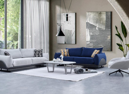 Living room sofa set designer 3-seater luxury armchair 3-piece couch set