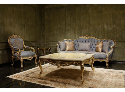 Classic gray living room sofas Chesterfield couches three-seater armchair