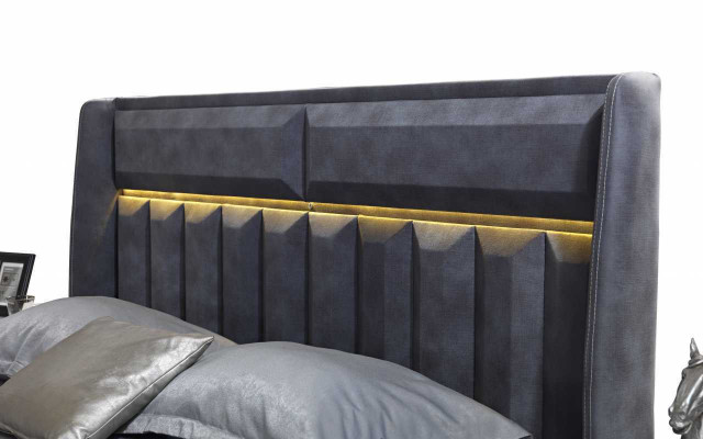 Gray-white bedroom furniture textile bed nightstands luxury cabinets new
