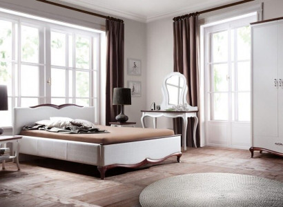 Complete Bedroom Set Wardrobe Bed Wood Dresser 5-piece Wood
