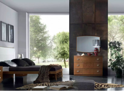 Bedroom set bed 2x nightstand dresser 6-piece design luxury complete