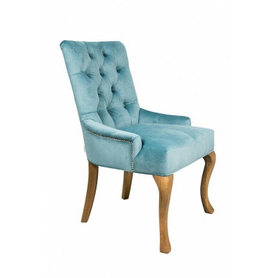 Classic Chesterfield Blue Chair Upholstered Armchair Textile Armchair