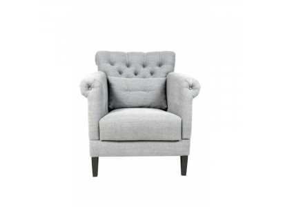 Armchair Club Lounge Designer Chair Upholstered Sofa Single Seater Relax TV Grey
