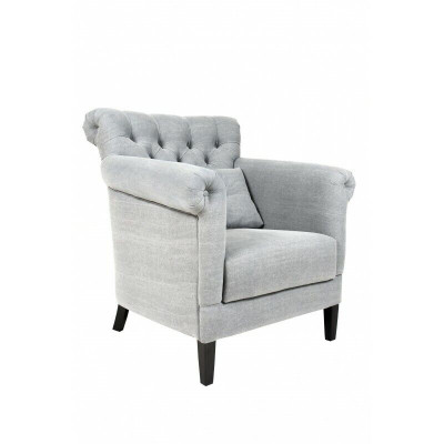 Armchair Club Lounge Designer Chair Upholstered Sofa Single Seater Relax TV Grey
