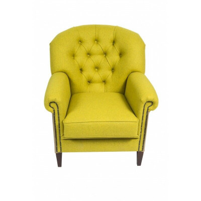 Wingback armchair upholstered sofa single-seater relax Chesterfield.
