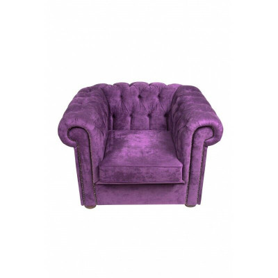 Chesterfield Armchair Couch Upholstery 1-Seater Velvet Design Couches Sofas