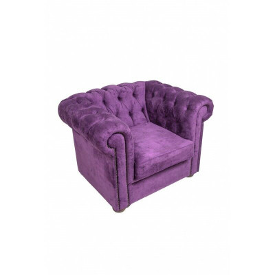 Chesterfield Armchair Couch Upholstery 1-Seater Velvet Design Couches Sofas