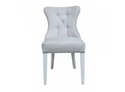 Designer grey chairs Chesterfield design upholstered chair set of 4