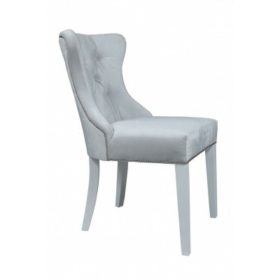 Designer grey chairs Chesterfield design upholstered chair set of 4