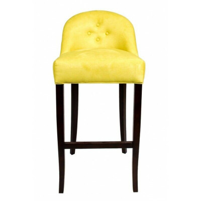 Yellow Bar Stool Set 6-Piece Set Fabric Seats Luxurious Seating Furniture