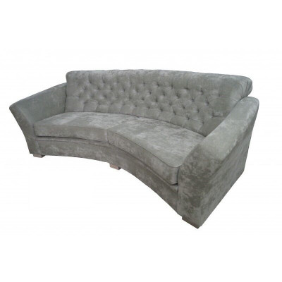 Three-seater half-round couch Chesterfield upholstered sofa couches beige