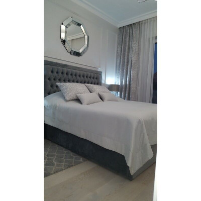 Chesterfield bed upholstered double hotel decor beds bedroom 140x200cm