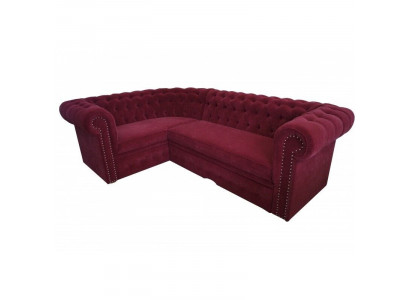 Chesterfield sectional upholstered sofa corner set velvet upholstered seats corner sofas